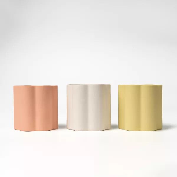 Suport de lumânare din ceramică cu margine florală artistică