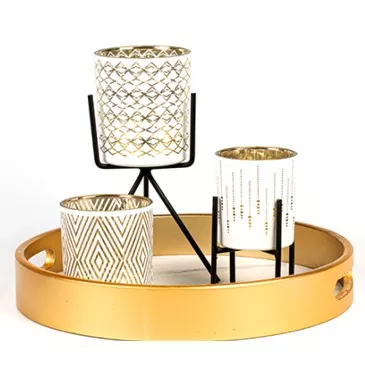 Suport pentru lumânări de sticlă de lux