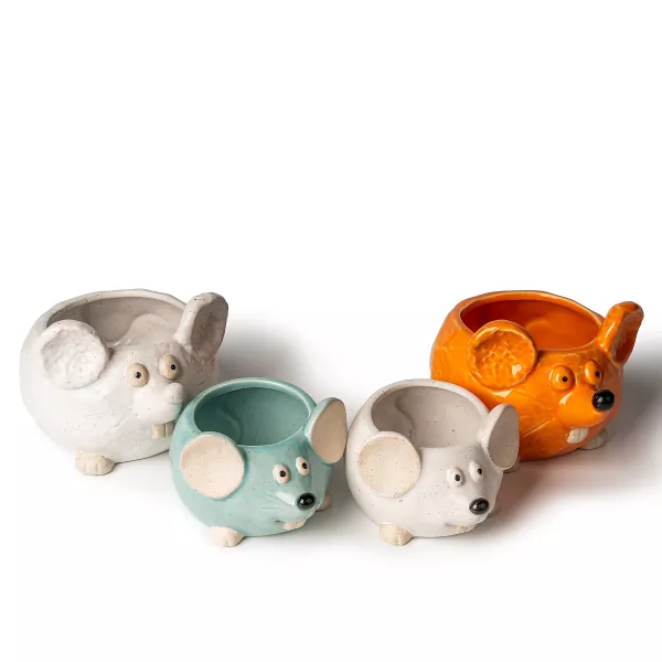 Suporturi de lumânări ceramice în formă de șoarece