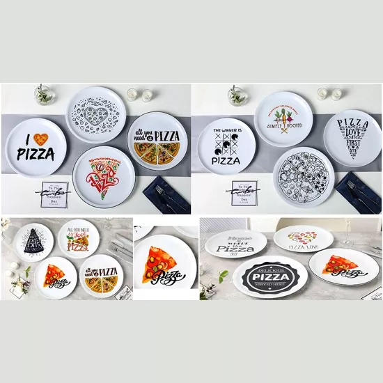 Set farfurii din ceramică cu tematică pizza Set farfurii din ceramică cu tematică pizza