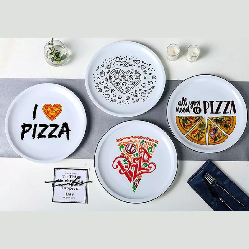 Set farfurii din ceramică cu tematică pizza