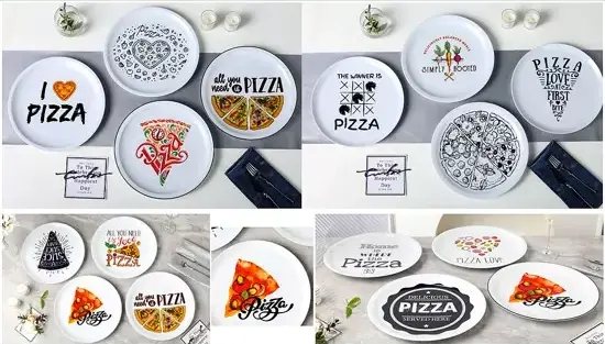 Set farfurii din ceramică cu tematică pizza